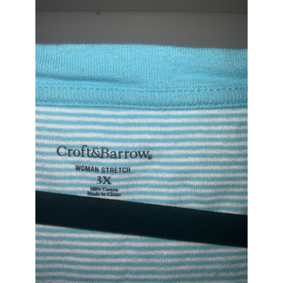 womens croft and Barrow Striped Short Sleeve Shirt Size 3XL - Picture 4 of 8